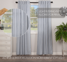 Load image into Gallery viewer, Sawyer Mill Blue Ticking Stripe Panel Set of 2 84x40