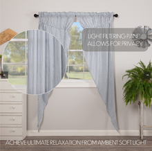 Load image into Gallery viewer, Sawyer Mill Blue Ticking Stripe Prairie Long Panel Set of 2 84x36x18