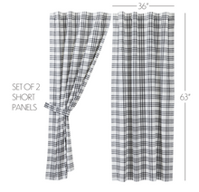 Load image into Gallery viewer, Sawyer Mill Black Plaid Short Panel Set of 2 63x36