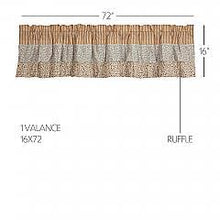Load image into Gallery viewer, Kaila Ticking Gold Ruffled Valance 16x72