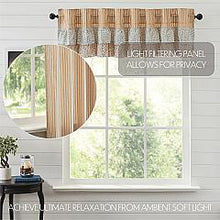 Load image into Gallery viewer, Kaila Ticking Gold Ruffled Valance 16x72