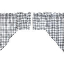 Load image into Gallery viewer, Sawyer Mill Blue Plaid Swag Set of 2 36x36x16