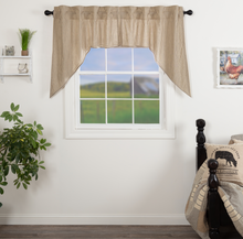 Load image into Gallery viewer, Sawyer Mill Charcoal Ticking Stripe Swag Set of 2 36x36x16