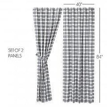 Load image into Gallery viewer, Sawyer Mill Black Plaid Panel Set of 2 84x40