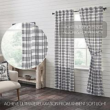 Load image into Gallery viewer, Sawyer Mill Black Plaid Panel Set of 2 84x40
