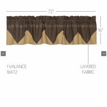 Load image into Gallery viewer, Kettle Grove Plaid Valance Layered 16x72