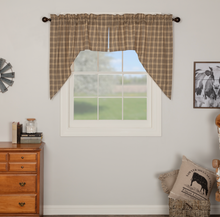 Load image into Gallery viewer, Sawyer Mill Charcoal Plaid Swag Set of 2 36x36x16k
