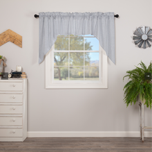 Load image into Gallery viewer, Sawyer Mill Blue Ticking Stripe Swag Set of 2 36x36x16