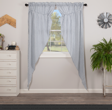 Load image into Gallery viewer, Sawyer Mill Blue Ticking Stripe Prairie Long Panel Set of 2 84x36x18