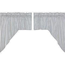 Load image into Gallery viewer, Sawyer Mill Blue Ticking Stripe Swag Set of 2 36x36x16