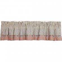 Load image into Gallery viewer, Kaila Ticking Blue Ruffled Valance 16x72
