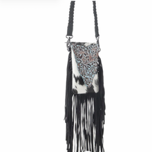 Load image into Gallery viewer, Dakota Drift Hairon Leather Bag In Ebony & White