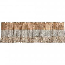 Load image into Gallery viewer, Kaila Ticking Gold Ruffled Valance 16x72
