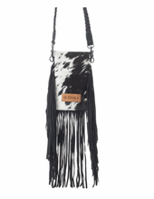 Load image into Gallery viewer, Dakota Drift Hairon Leather Bag In Ebony & White