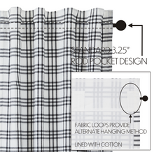 Load image into Gallery viewer, Sawyer Mill Black Plaid Panel Set of 2 84x40