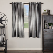 Load image into Gallery viewer, Annie Buffalo Black Check Short Panel Set of 2 63x36