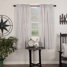 Load image into Gallery viewer, Annie Buffalo Grey Check Short Panel Set of 2 63x36
