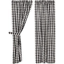 Load image into Gallery viewer, Annie Buffalo Black Check Short Panel Set of 2 63x36
