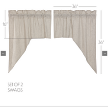 Load image into Gallery viewer, Hatteras Seersucker Blue Ticking Stripe Swag Set of 2 36x36x16