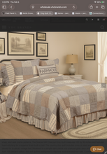 Load image into Gallery viewer, Sawyer Mill Charcoal King Quilt 105Wx95L