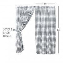 Load image into Gallery viewer, Sawyer Mill Blue Plaid Short Panel Set of 2 63x36