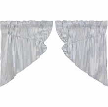 Load image into Gallery viewer, Sawyer Mill Blue Ticking Stripe Prairie Swag Set of 2 36x36x18