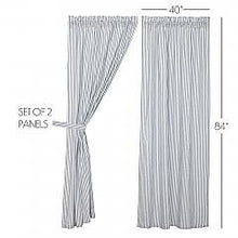 Load image into Gallery viewer, Sawyer Mill Blue Ticking Stripe Panel Set of 2 84x40