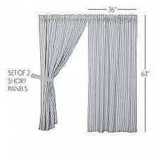 Load image into Gallery viewer, Sawyer Mill Blue Ticking Stripe Short Panel Set of 2 63x36