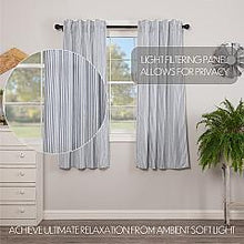 Load image into Gallery viewer, Sawyer Mill Blue Ticking Stripe Short Panel Set of 2 63x36