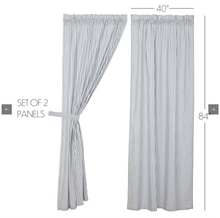 Load image into Gallery viewer, Sawyer Mill Blue Ticking Stripe Panel Set of 2 84x40