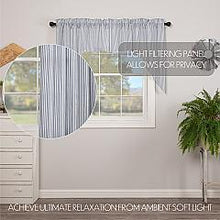 Load image into Gallery viewer, Sawyer Mill Blue Ticking Stripe Swag Set of 2 36x36x16