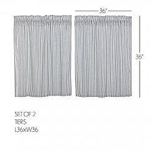 Load image into Gallery viewer, Sawyer Mill Blue Ticking Stripe Tier Set of 2 L36xW36