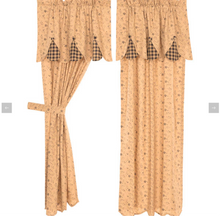 Load image into Gallery viewer, Maisie Short Panel Attached Scalloped Layered Valance Set of 2 63x36