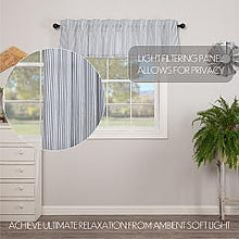 Load image into Gallery viewer, Sawyer Mill Blue Ticking Stripe Valance 16x72