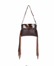 Load image into Gallery viewer, Carved Blossoms Leather & Hairon Bag