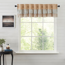 Load image into Gallery viewer, Kaila Ticking Gold Ruffled Valance 16x72