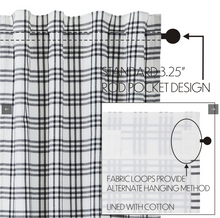 Load image into Gallery viewer, Sawyer Mill Black Plaid Short Panel Set of 2 63x36