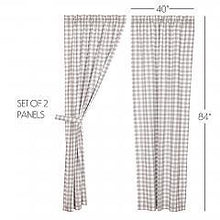 Load image into Gallery viewer, Annie Buffalo Grey Check Panel Set of 2 84x40
