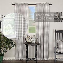 Load image into Gallery viewer, Annie Buffalo Grey Check Panel Set of 2 84x40