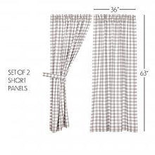 Load image into Gallery viewer, Annie Buffalo Grey Check Short Panel Set of 2 63x36