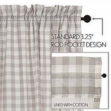 Load image into Gallery viewer, Annie Buffalo Grey Check Short Panel Set of 2 63x36