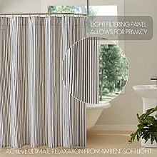Load image into Gallery viewer, Kaila Ticking Stripe Shower Curtain 72x72