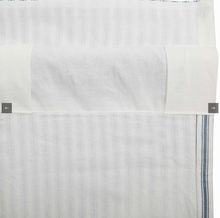 Load image into Gallery viewer, Sawyer Mill Blue Ticking Stripe Prairie Swag Set of 2 36x36x18