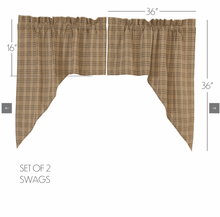 Load image into Gallery viewer, Sawyer Mill Charcoal Plaid Swag Set of 2 36x36x16k