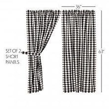 Load image into Gallery viewer, Annie Buffalo Black Check Short Panel Set of 2 63x36