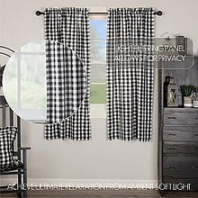 Load image into Gallery viewer, Annie Buffalo Black Check Short Panel Set of 2 63x36