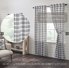 Load image into Gallery viewer, Sawyer Mill Black Plaid Panel Set of 2 84x40