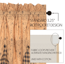 Load image into Gallery viewer, Maisie Panel with Attached Scalloped Layered Valance Set of 2 84x40