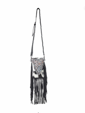 Load image into Gallery viewer, Dakota Drift Hairon Leather Bag In Ebony & White