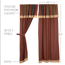 Load image into Gallery viewer, Maisie Panel with Attached Patch Valance Set of 2 84x40